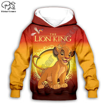 Load image into Gallery viewer, Simba The Lion King cartoon hoodie Kids baby 3D print zipper hoodies Sweatshirts boy girl Long sleeve Top Pants for Dropshipping